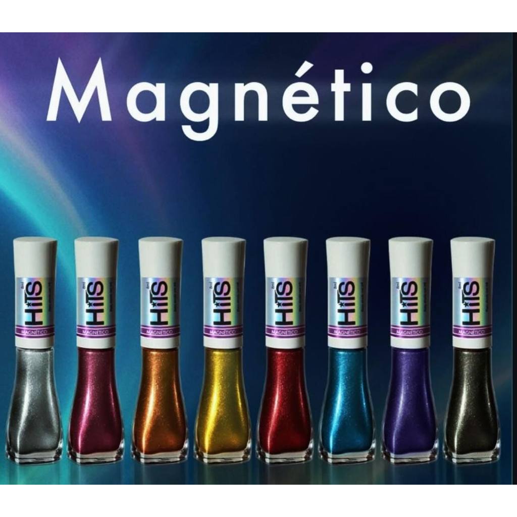 Kit Com 8 Esmaltes Efeito Magnético Hits e Ganhe o Imã de Brinde em Oferta na Shopee