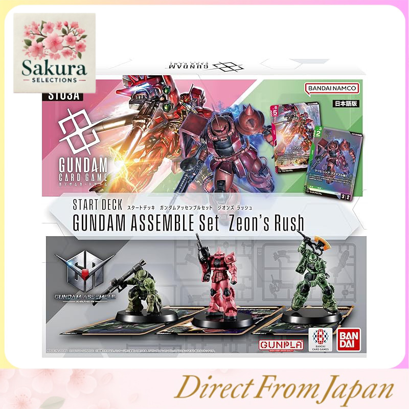 BANDAI Gundam Card Game Starter Deck TCG com 3 Miniaturas Gundam Assemble