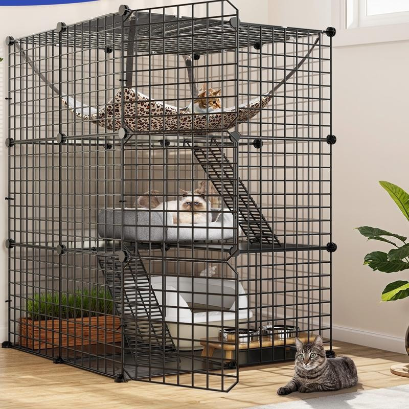   Gaiola para Gato Yitahome Casa para Gato Interna DIY Gaiola de Metal para Gato Gaiola para Gato 2/3/4 Camadas Gaiola p