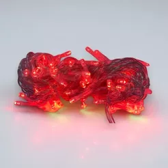 Cordão de LED Pisca Pisca Vermelho com Fio Transparente 100 Leds de 8 Funções - 5m - 1 unidade - Rizzo