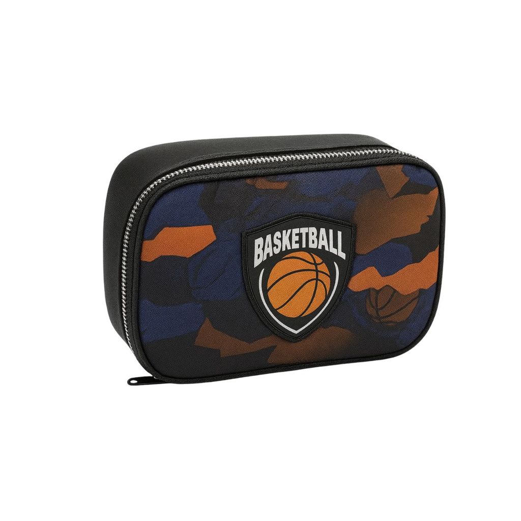 Estojo Box Escolar Futebol e Basquete Meninos Bolsa Lápis
