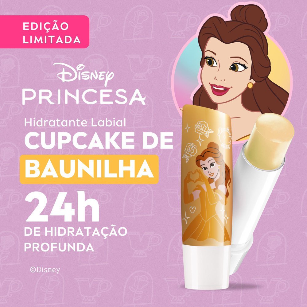 Detalhes do Hidratante Labial Nívea Cupcake de Baunilha Ed. Limitada Bela Disney Princesa 4,8g