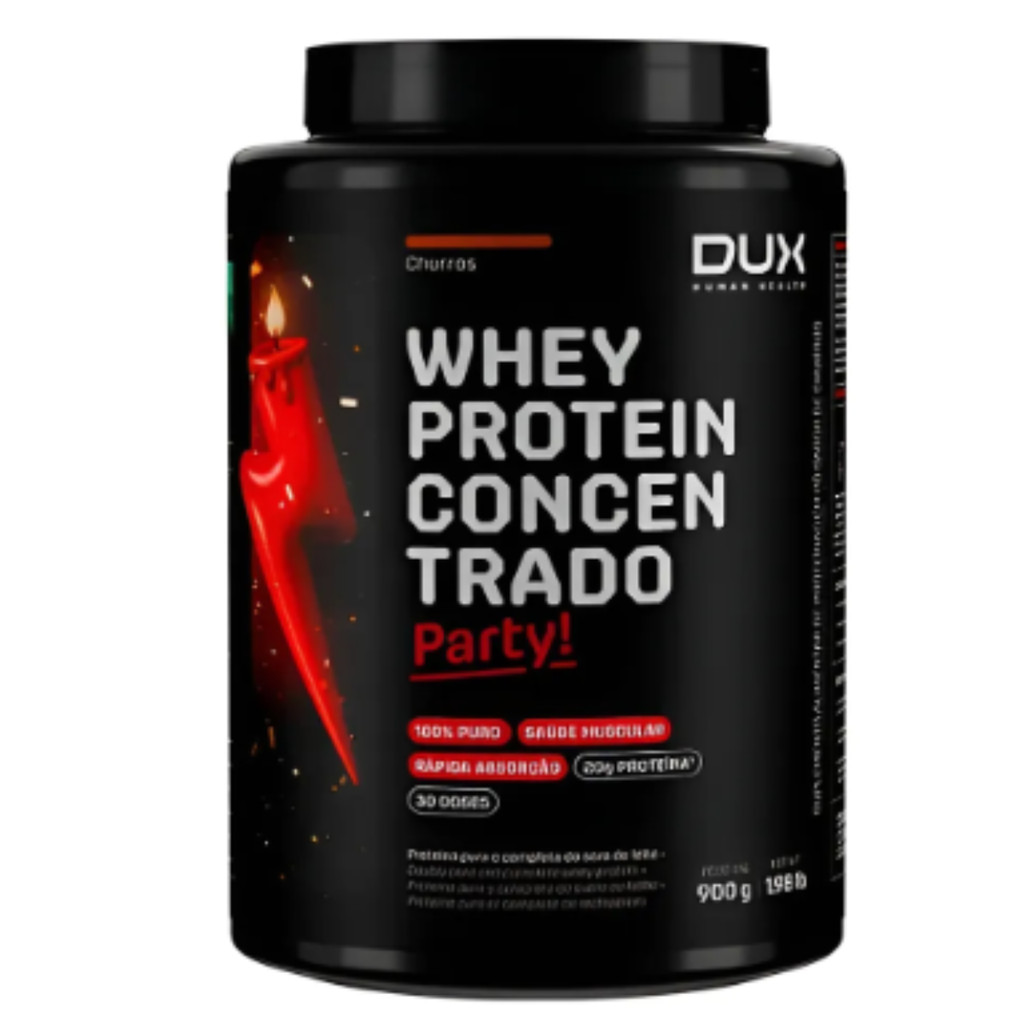 Whey Protein Concentrado Pote 900g Sabor Churros Dux