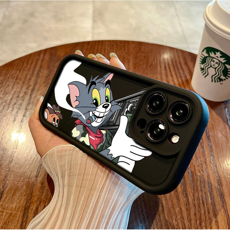 Capinha Capa Para Samsung Galaxy A06 A07 A05S A12 A13 A14 A15 A16 A17 A23 A32 A34 A36 4G Silicone Tom Gato Anti-Impacto