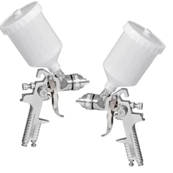 Kit com 2 Pistolas de Pintura H827P Bico de 1.4mm Sistema HVLP 50PSI Copos 600ml