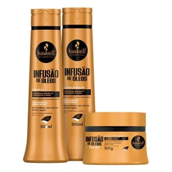 Kit Haskell Infusão de Óleos 3 itens | Nutrição Profunda para Cabelos Ultrassecos