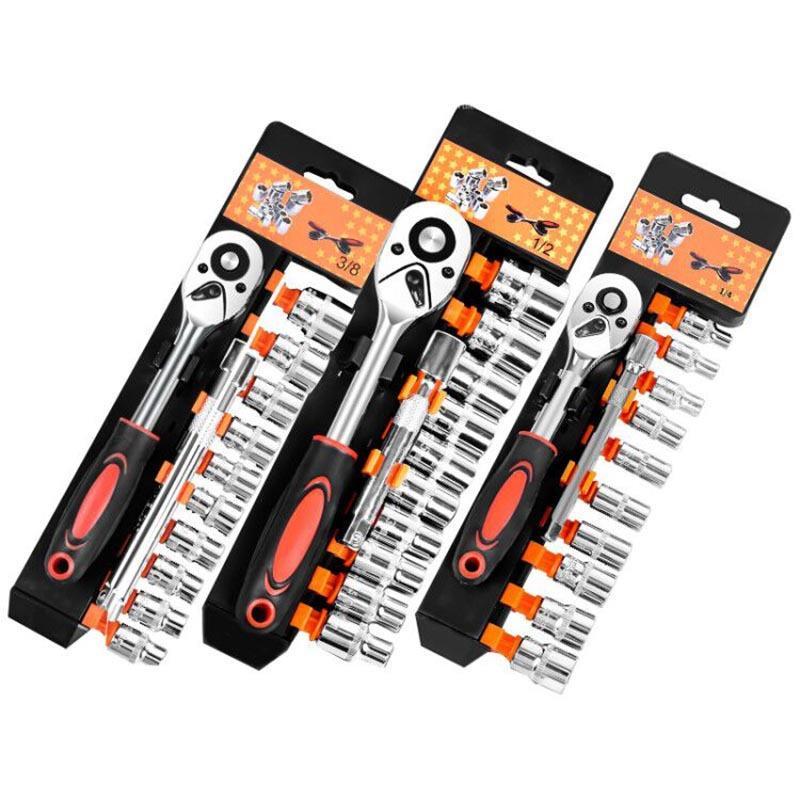 Conjunto de 12 peças multifuncional ferramenta de reparo de automóveis catraca chave de soquete rápido combinação de cai