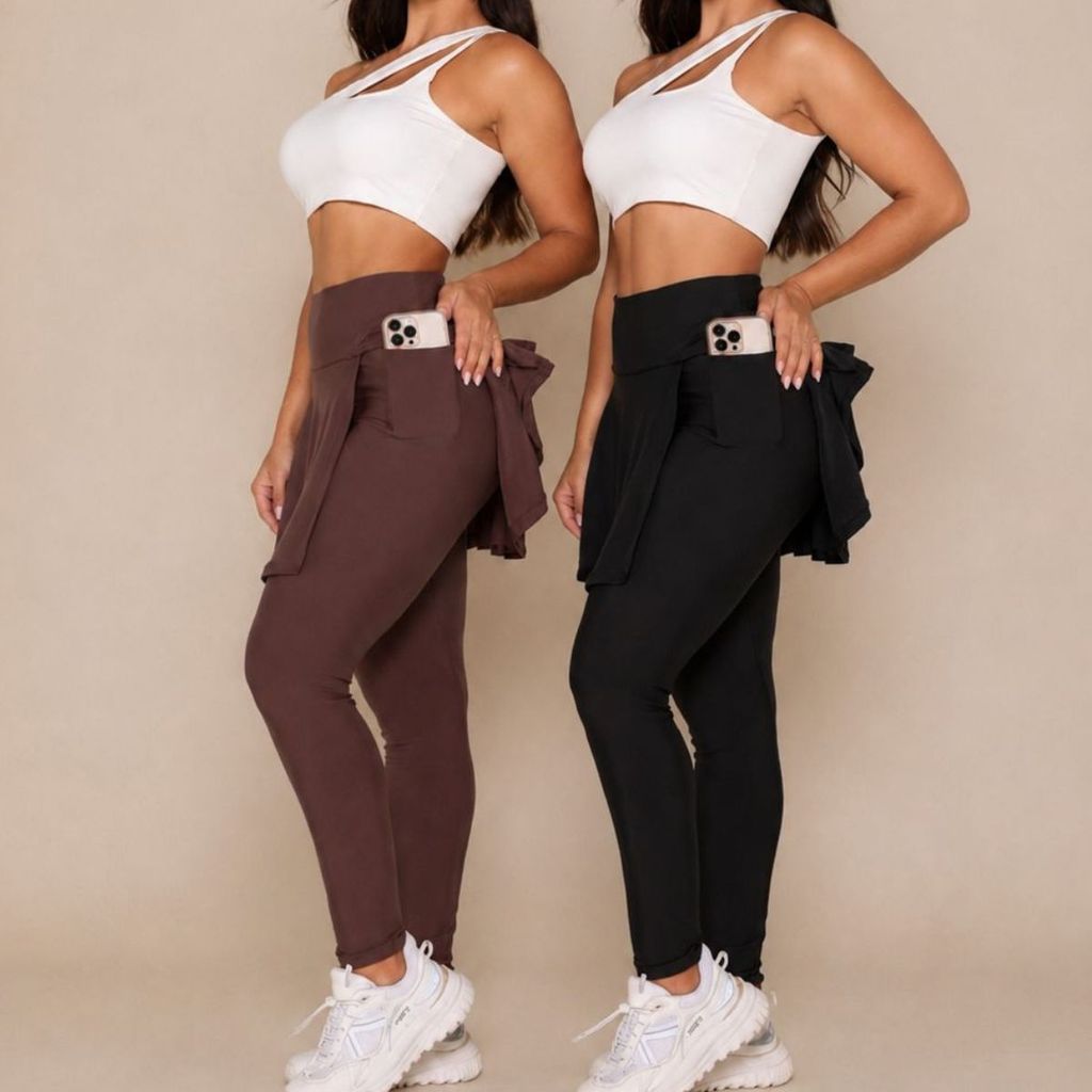 Kit 2 Legging Feminina Saia Rodada para Academia Evangélica