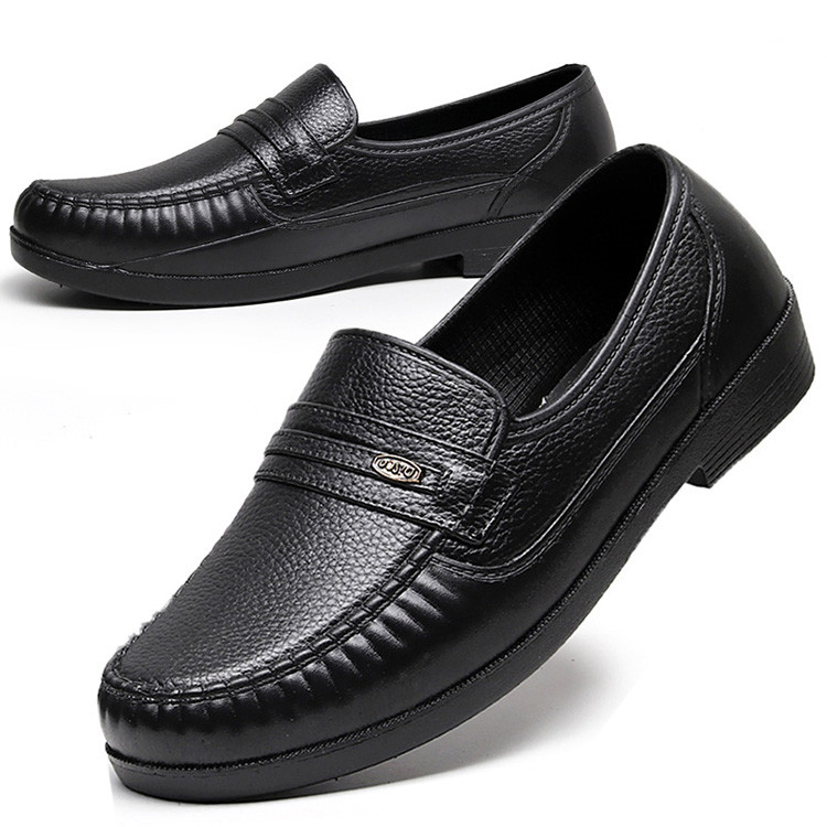 Sapatos de plástico verão sapatos impermeáveis masculinos de couro falso antiderrapante botas de chuva de cano baixo sap