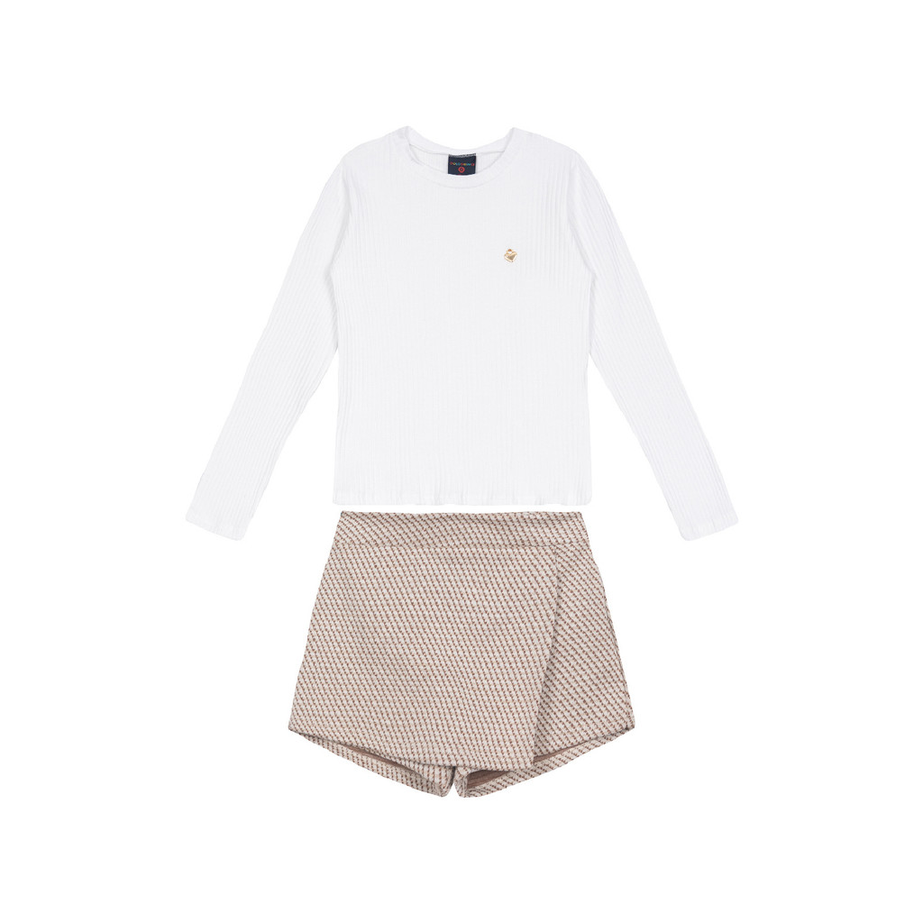Conjunto para Menina de Blusa e Short-Saia Guloseima