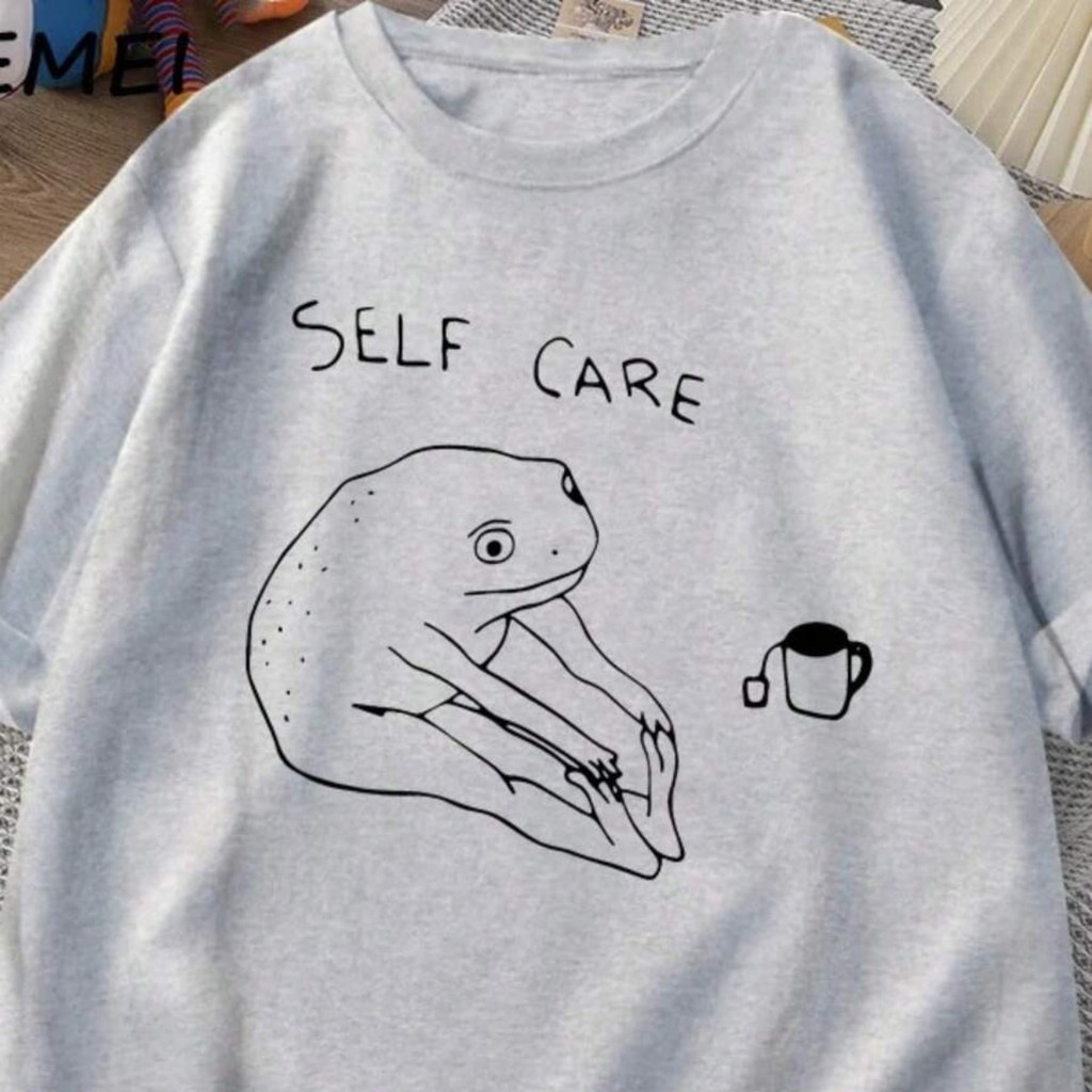 Tshirt Camiseta Feminina Estilosa Estampada Self Care Lançamento Camiseta 100% Algodão  Camiseta Para Mulheres Estilosas