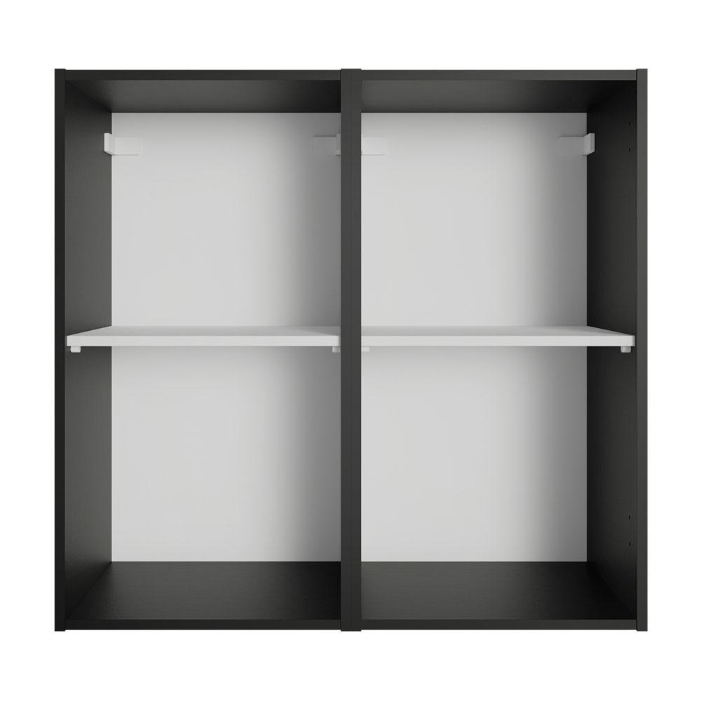 Armário Aéreo 70 cm 2 Portas Preto Reims Madesa XJ — imagem 2 de 2