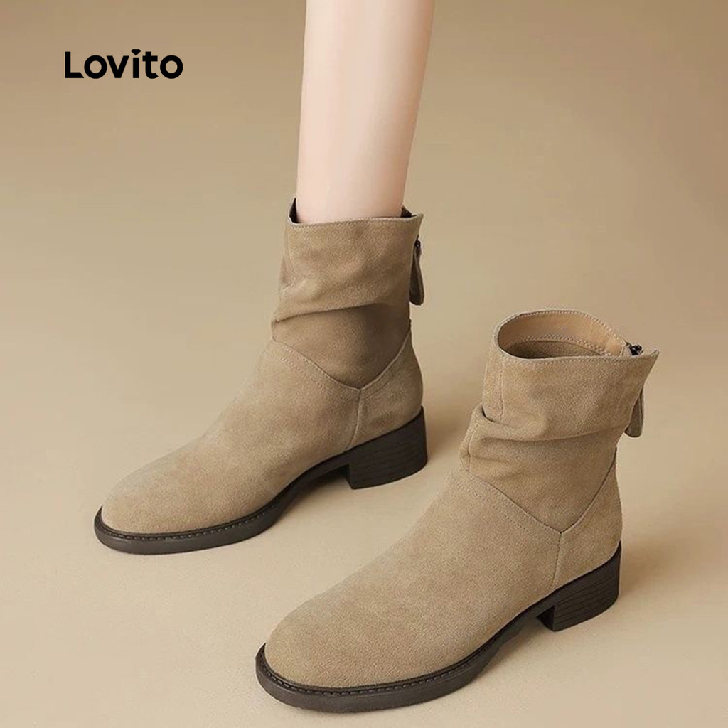 Lovito Botas Casuais Clássicas e Versáteis para mulheres LFA103089