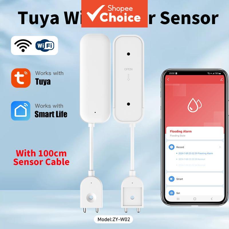 Para Tuya Inteligente WiFi Detector De Vazamento Água Alarme Monitor Nível APP Sistema Segurança Remoto 1Pc