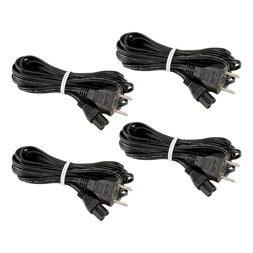 Kit 4 Cabos Enerjia Pra Home Theater E Tv Led