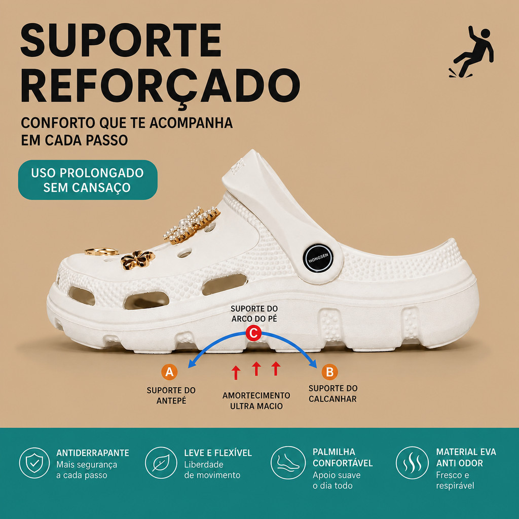 Babuche Plataforma Feminina Infantil e Adulto EVA Anatômica Confortável Leve Antiderrapante Tamanhos 29 ao 40 2601