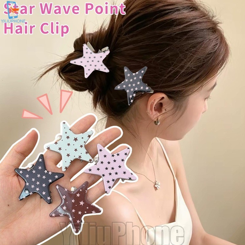 [Bless] 4 Peças De Grampo De Cabelo Coreano Doce Bolinhas Estrela – Presilhas Doces Chapéus Femininos E Meninas Grampos 