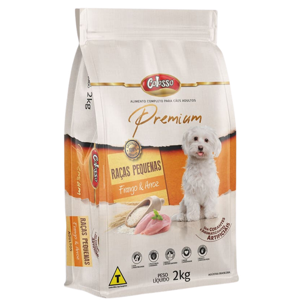 Ração Para Caes Raças Pequenas Racao Colosso Premium Frango Arroz 2kg — Oferta Verificada