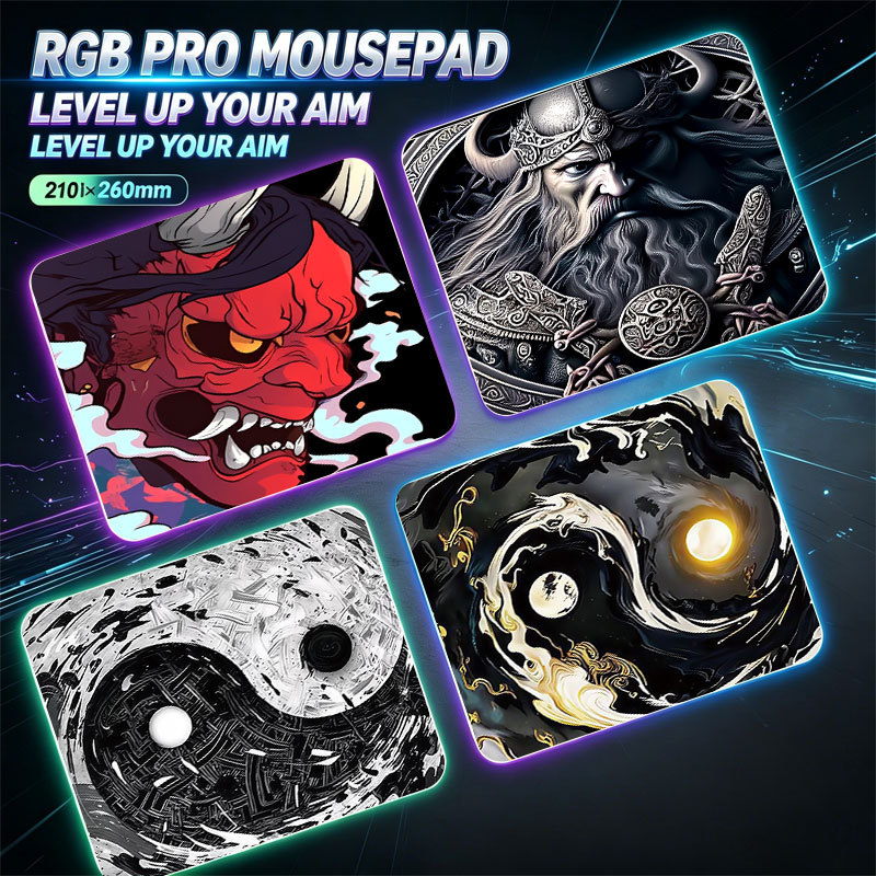 Tamanho Pequeno Antiderrapante Resistente Ao Desgaste Computador Mouse Pad Abstrato Tinta Lavagem Preto Branco Yin Yang 