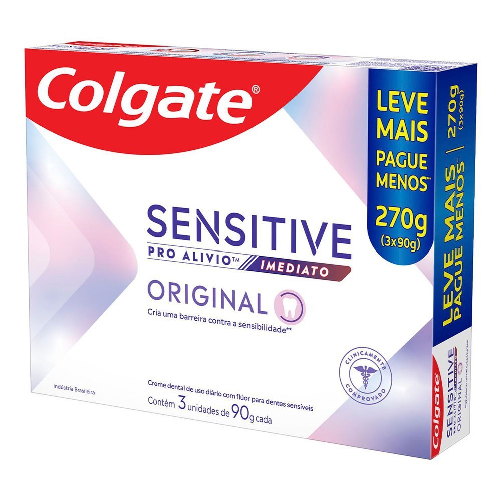 Creme Dental Colgate Sensitive Pro Alívio Imediato com 3 Unidades de 90g cada