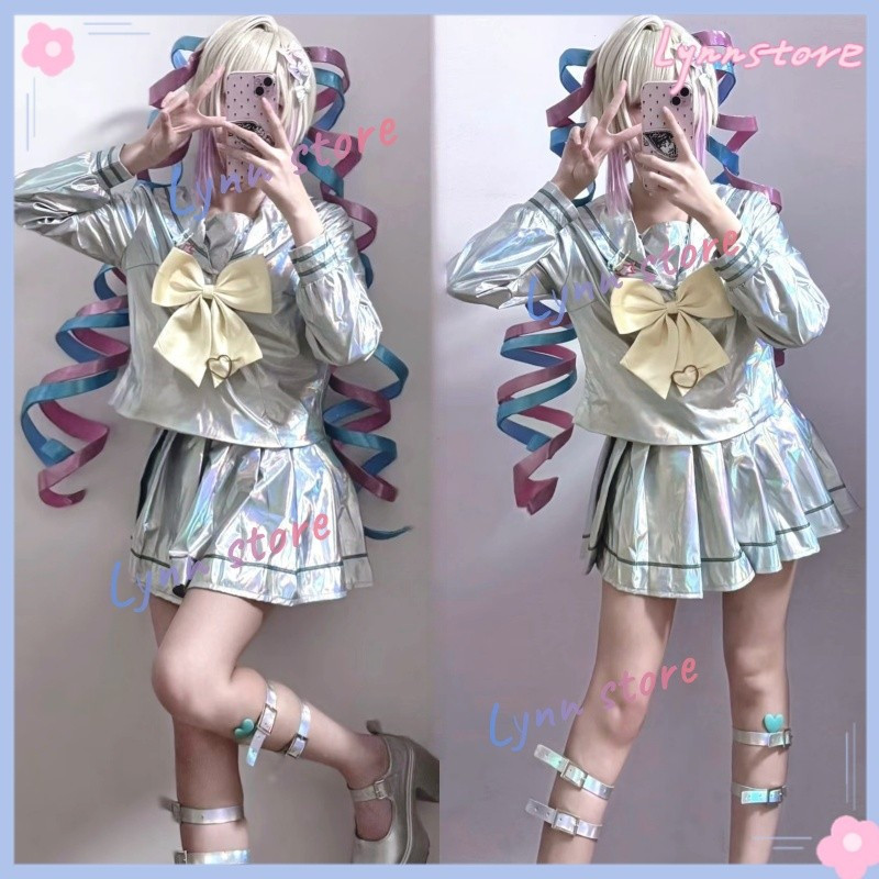 AME-CHAN KANGEL Fantasia Essencial de Cosplay STREAMER OVERLOAD Vestido com Laço para Festa de Anime e Carnaval MKS7
