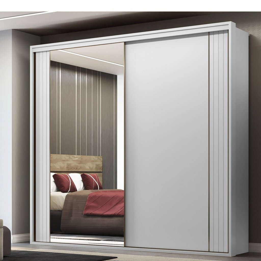 Guarda-Roupa Casal 100% MDF com Espelho 2 Portas 6 Gavetas Imperium