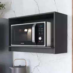 Armário Aéreo Modulado Para Microondas Fidelitá Mônaco 80cm Chumbo/Titânio