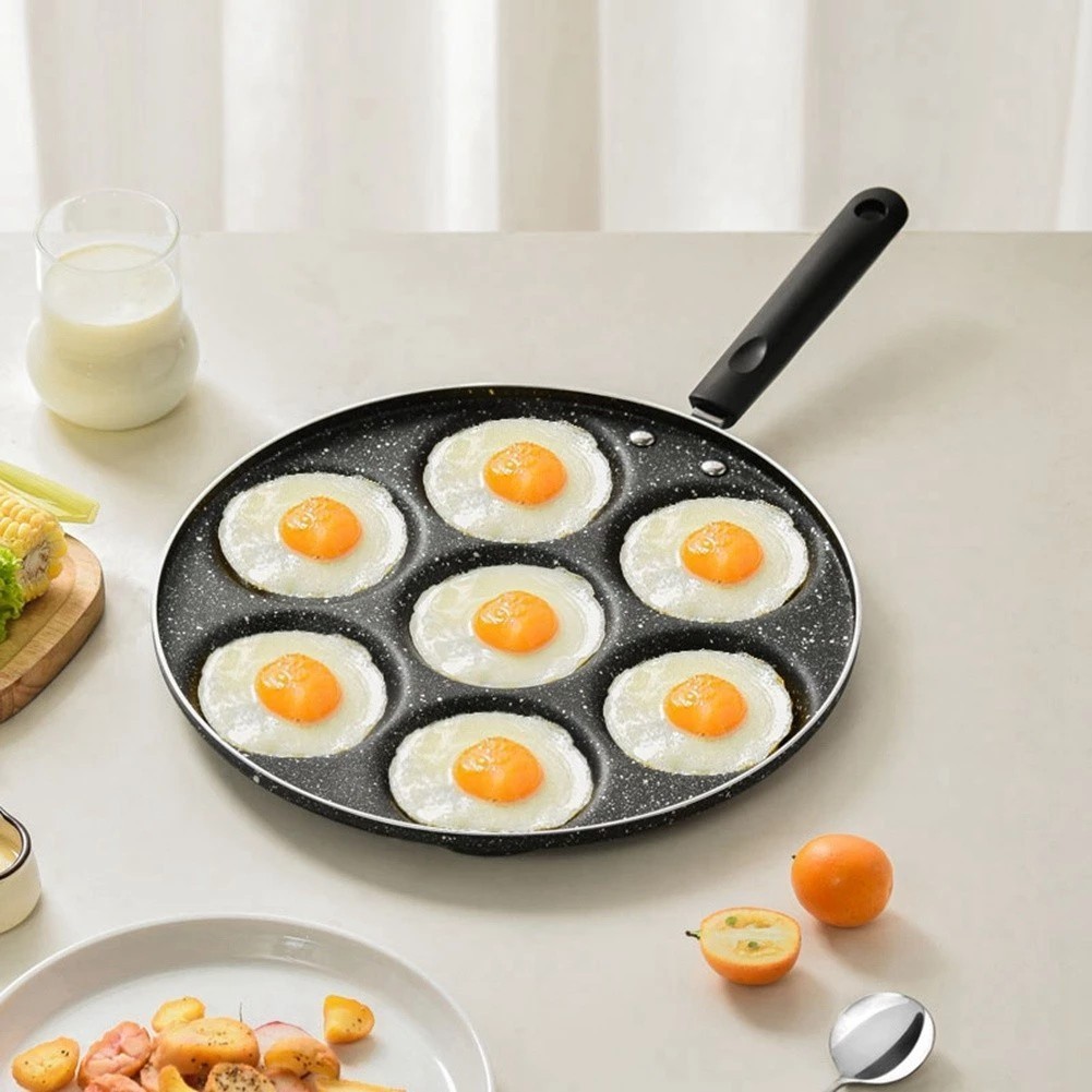 Frigideira 7 Buracos Antiaderente Ovos Fritos Panela Para Hambúrguer Molde Para Cozinha Utensílios De Cozinha