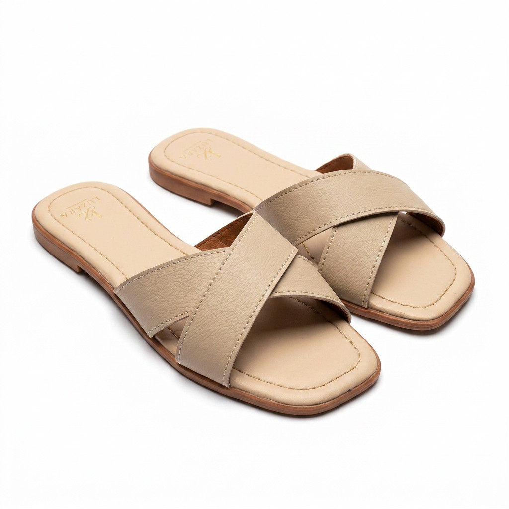 Sandália Flat Feminina Rasteirinha Casual Antiderrapante Confortável Verão Passeio