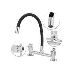 Torneira Misturador Gourmet Preto Flexível Cozinha Pia Mesa