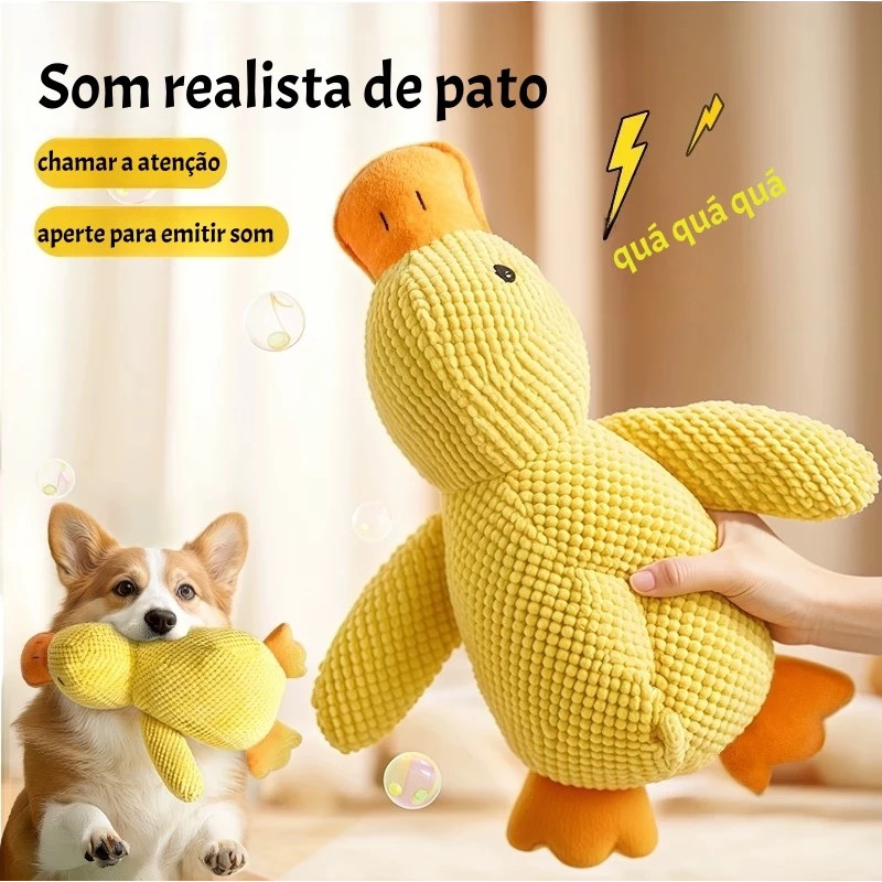 Brinquedos de pelúcia para animais de estimação de pato amarelo, brinquedos Anti-mordida, com função própria e pode faze