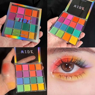 Paleta de sombras coloridas 16 cores flor fada paleta palco maquiagem criativa perolado estilo fosco maquiagem azul colo
