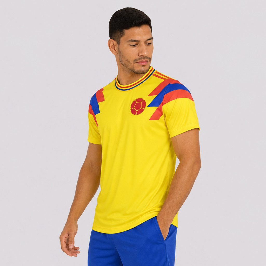 Camisa Colômbia Retrô 1996 Dry Amarela — imagem 2 de 2