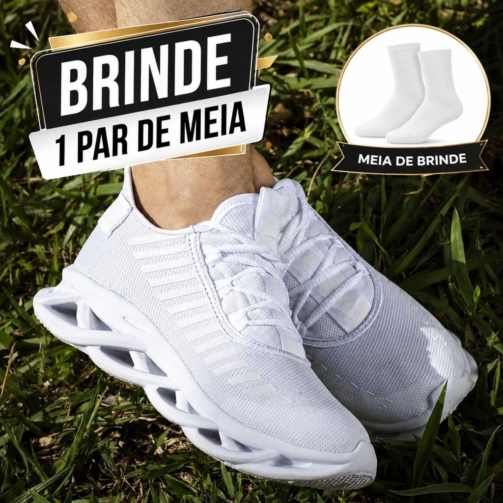 Tênis Masculino Dia do Cliente Caminhada Macio Aproveite Mega Oferta Com Meia
