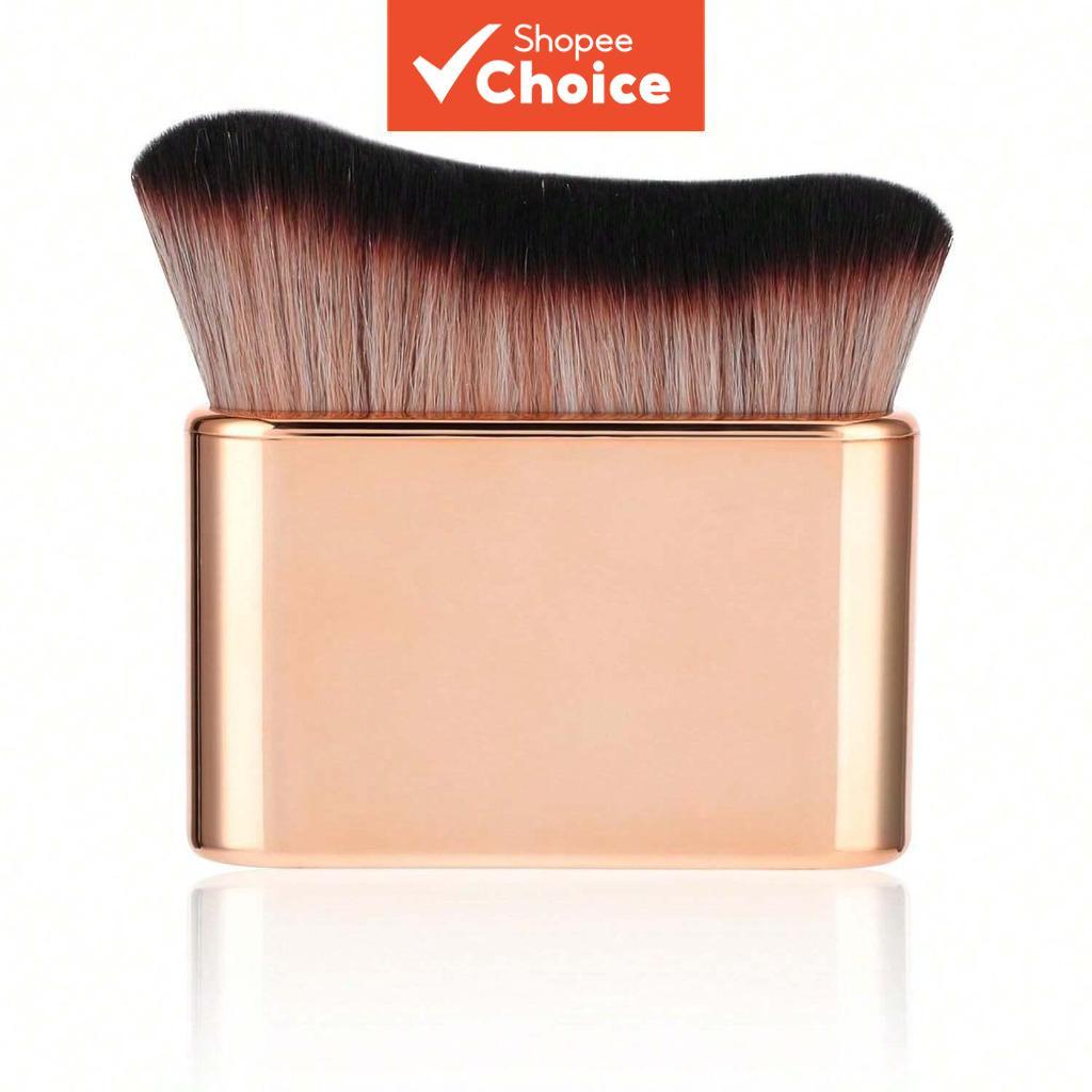 Pincel Autobronzeador Com Corpo Macio , Design Portátil Para Maquiagem Facial , E Pernas Em Ouro Rosa
