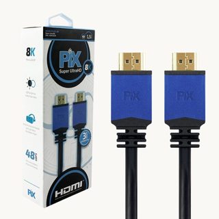 Cabo HDMI 2.1 8K 144Hz 48Gbps HDR 1,5m Pix Ultra HD eARC VRR Para TV Monitor PS5 Xbox