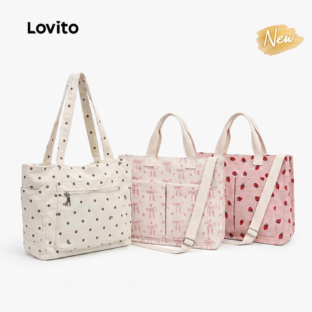 (New Arrival) Lovito Bolsa de Ombro Tote Casual com Grande Capacidade para mulheres HOFB125FX055