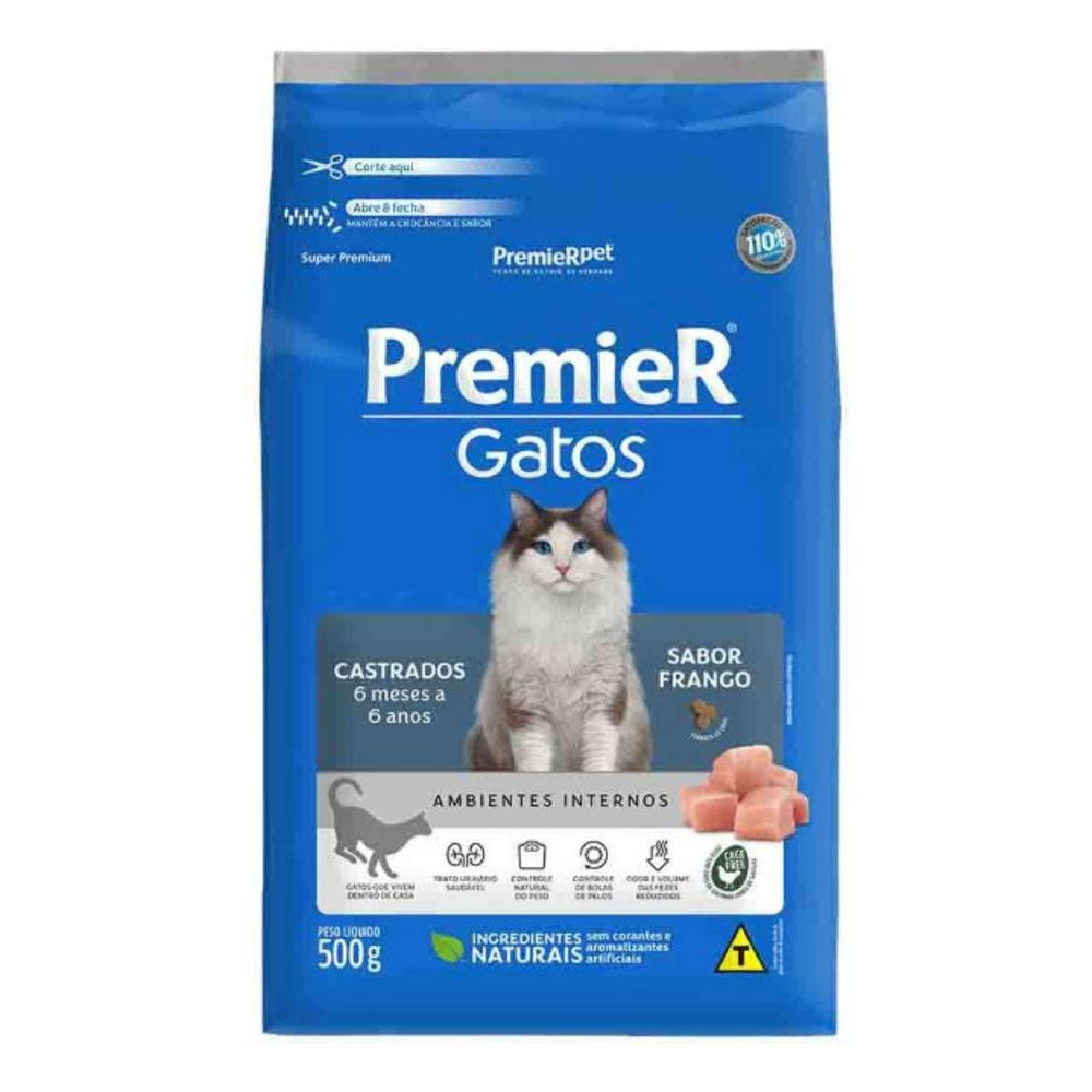 Ração para Gato Filhote Ambientes Internos Sabor Frango Premier 500G
