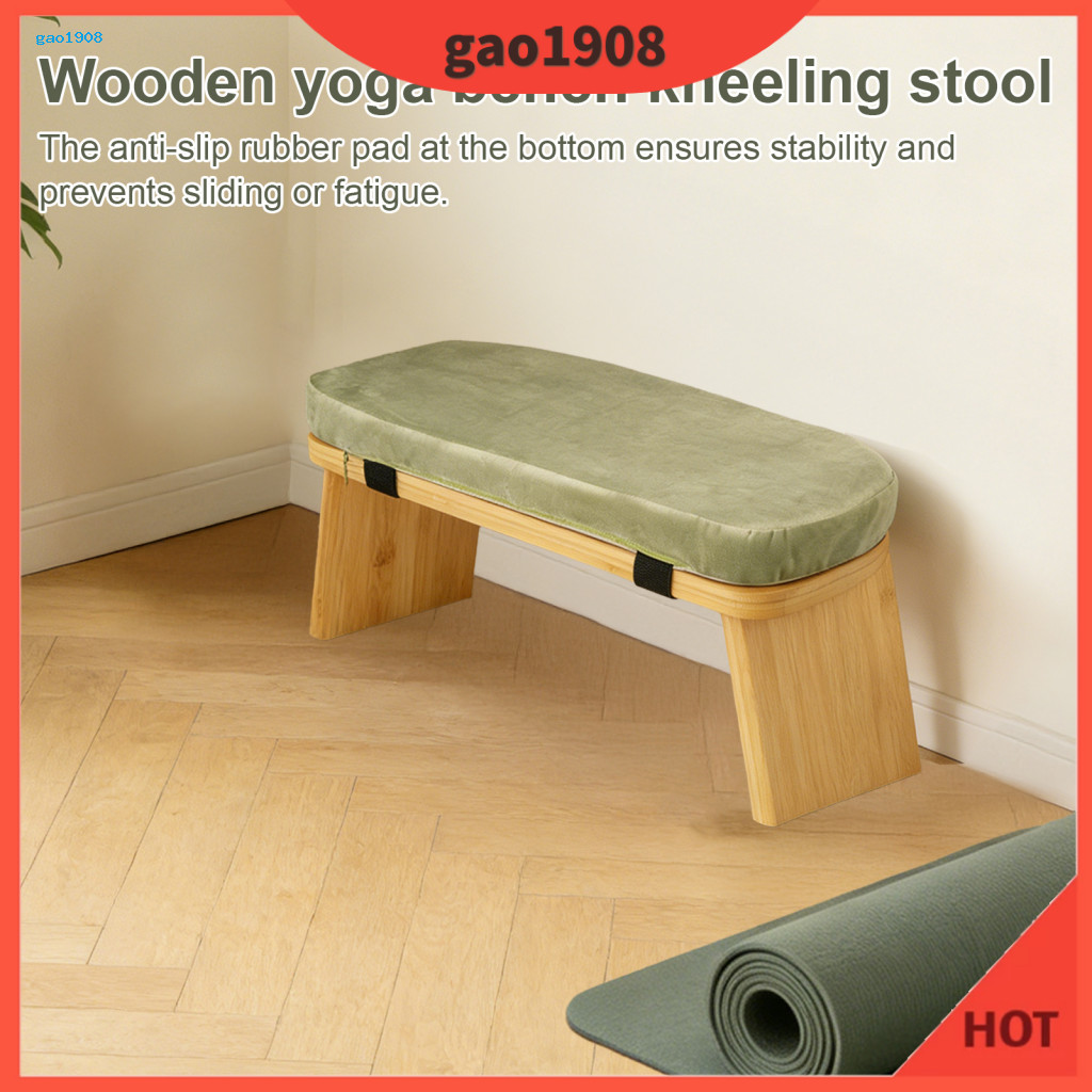 Imagem GAO * Banco De Meditação De Madeira Ergonômico Dobrável Para Com Almofada-Portátil Resistente Oração Seiza Yoga Ajoelham