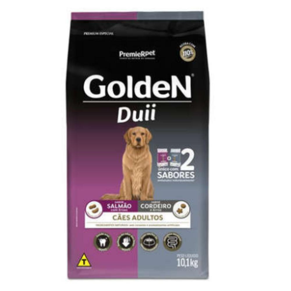 Ração Cães Adultos Golden Duii Salmão e Cordeiro Premier Pet 10,1kg