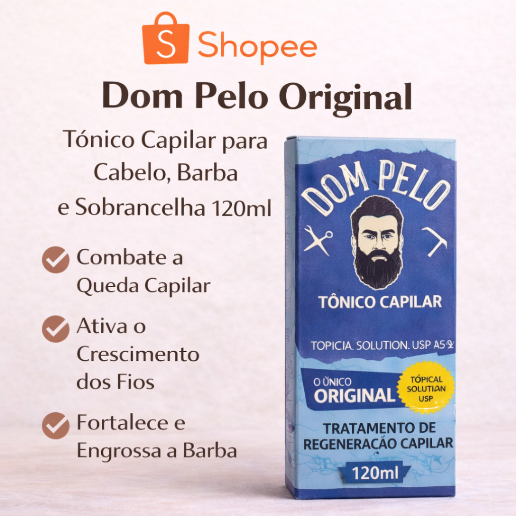 Dom Pelo Original - Tônico Capilar para Cabelo, Barba e Sobrancelha - 120ml
