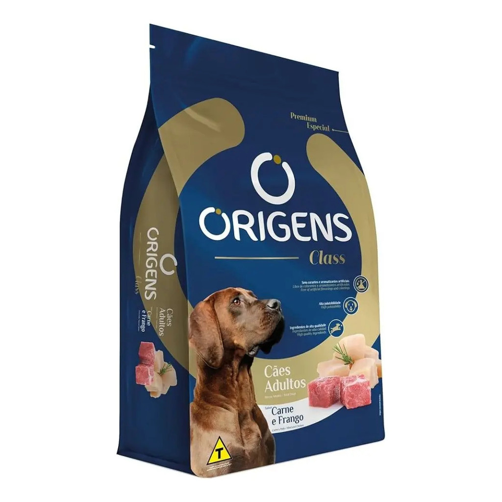 Ração Seca Origens Class Para Cão Adulto De Carne E Frango, 15 Kg