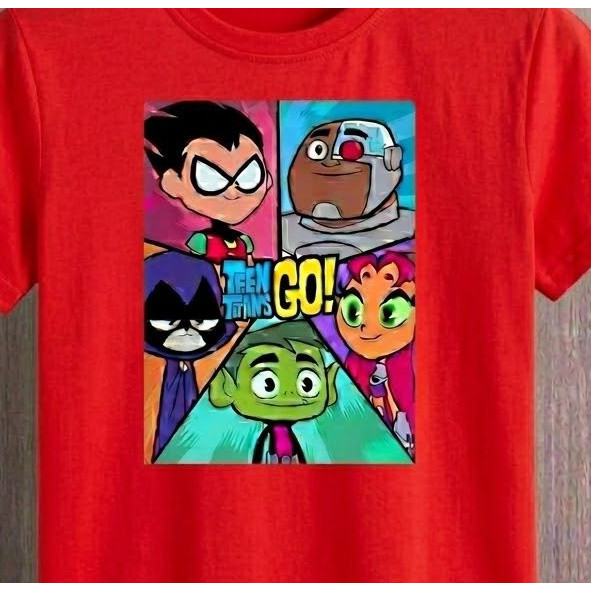 Camisa Jovens Titãs Azul Infantil e Adulto T-shirt Blusa unissex 100% Algodão 30.1 LINDA FESTA ANIVERSARIO PRESESENTE