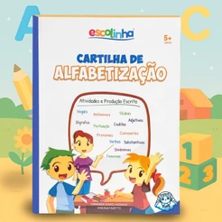 Livro Cartilha de Alfabetização Caligrafia Exercícios Atividades Coloridas