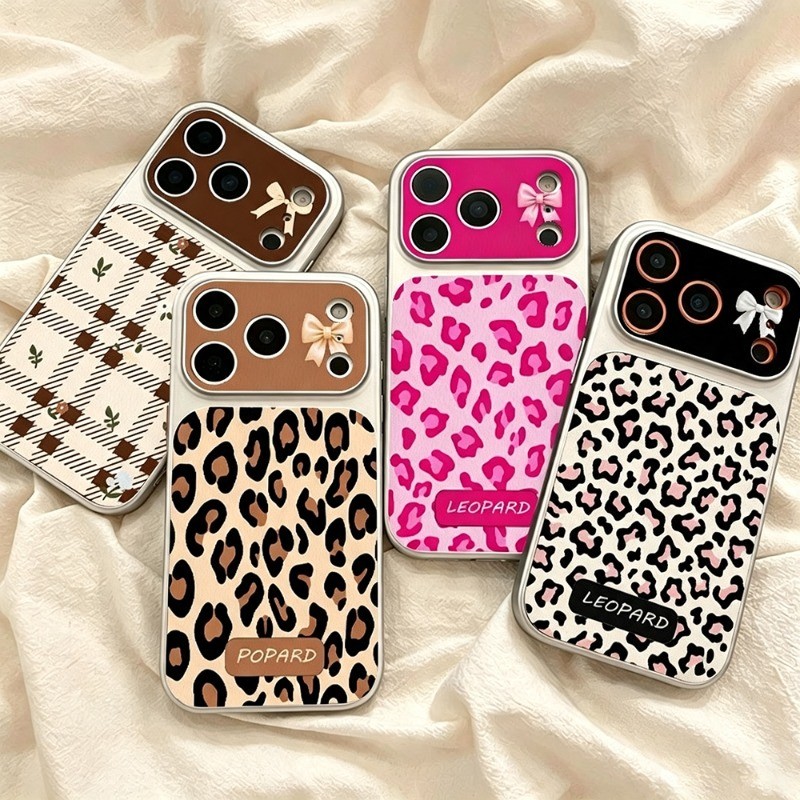 Arco Leopardo Impresso Couro Caso De Telefone Para Samsung A57 A06 A16 A15 A55 A07 A35 A54 A37 A26 A05 A34 A36 A14 A53 C