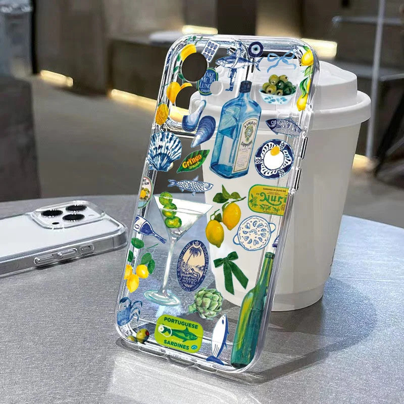 Capa de Telefone com Tema de Frutas de Verão para Samsung Galaxy S25 S24 S23 S22 S21 S20 FE Note20 Note10 Edge Plus Ultr