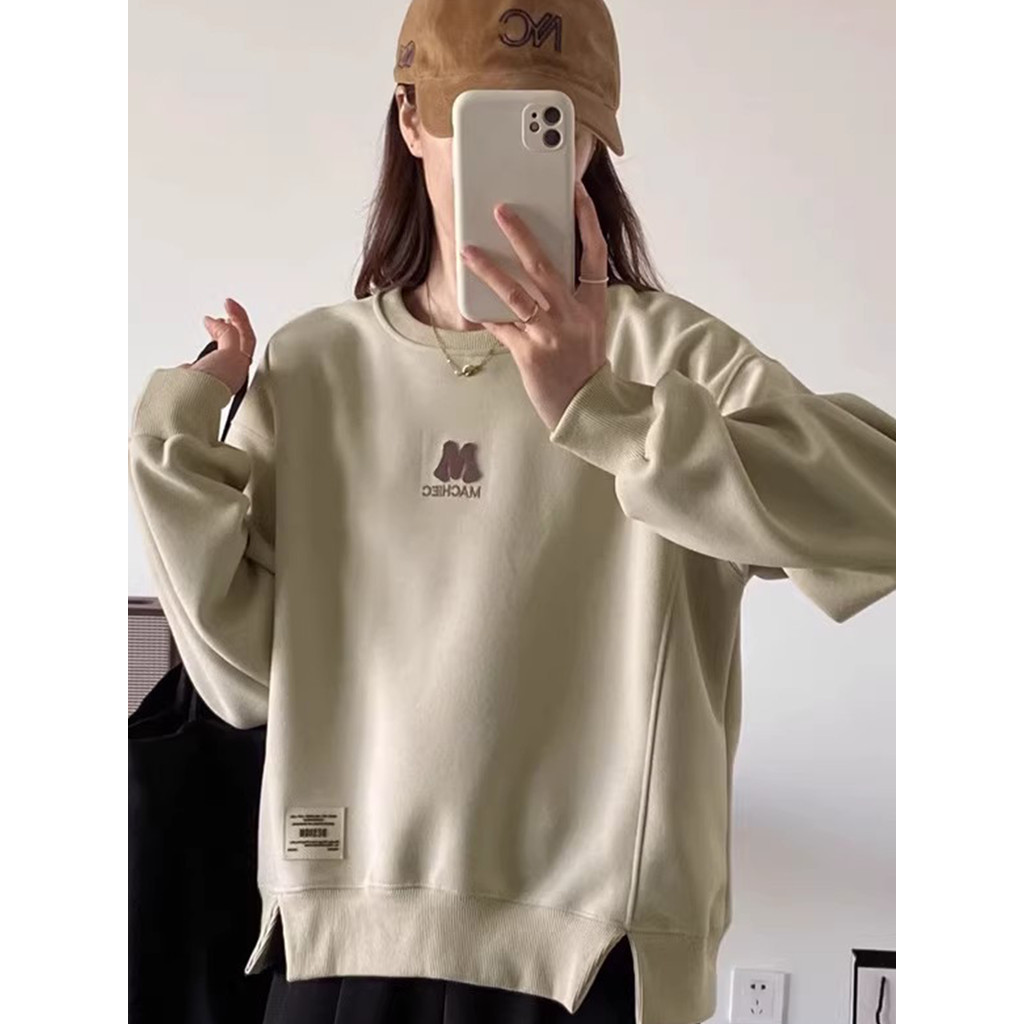 Outono roupas femininas em torno do pescoço pequeno estilo curto feminino sem capuz velo moletom feminino 2026 novo esti
