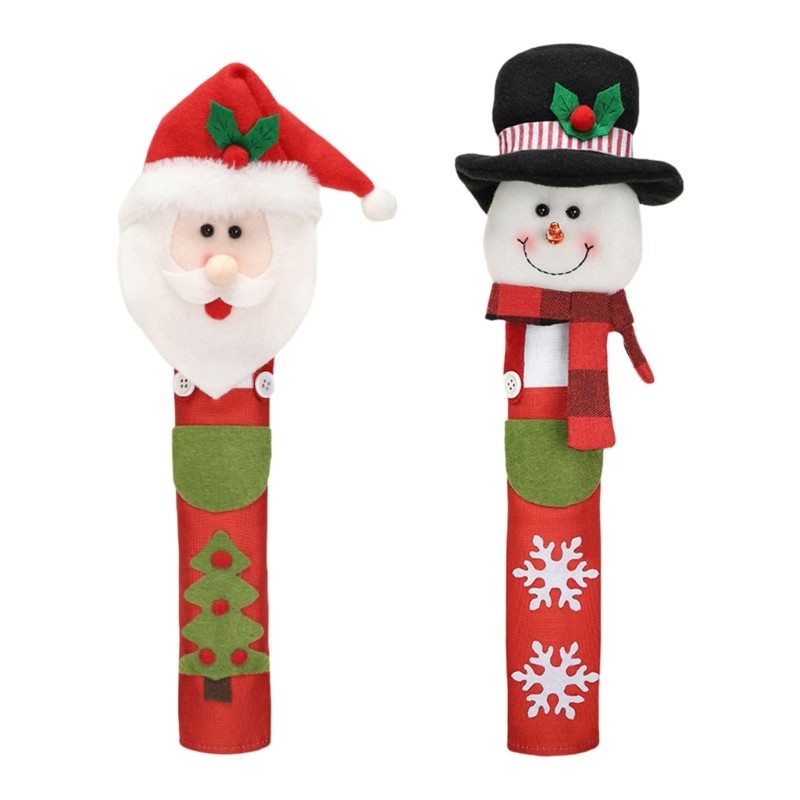 CH Santa Winter Geladeira Pull Covers Para Destaque Cozinha Natal