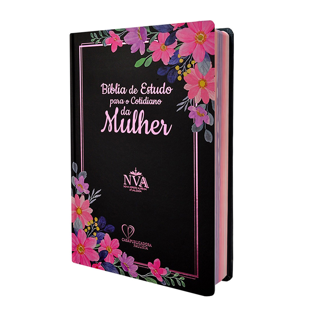 Bíblia de Estudo Para o Cotidiano da Mulher | NVAA | Full Collor | Capa Dura Preta