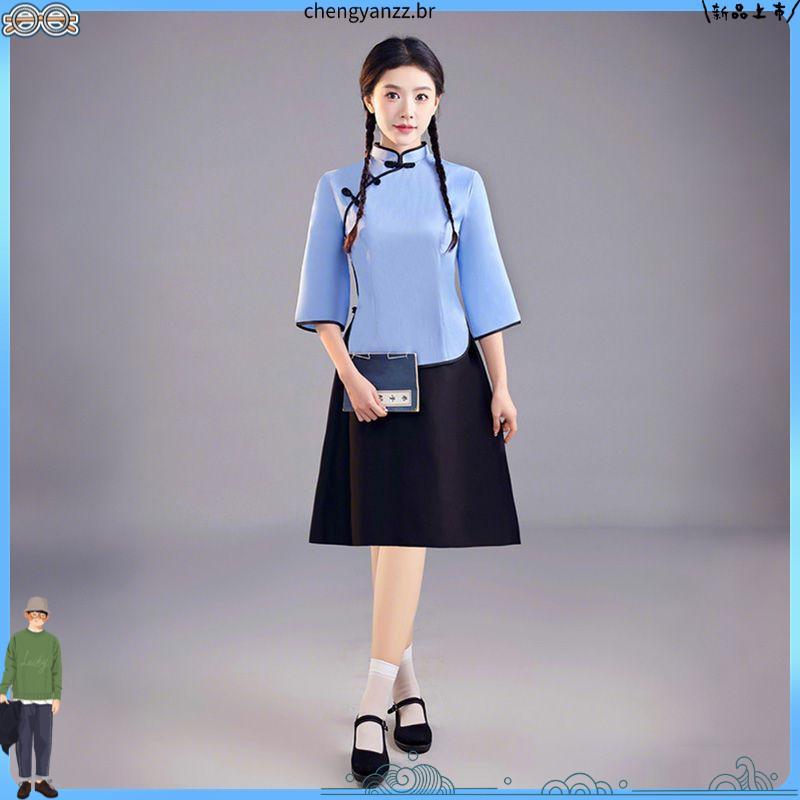 Quinto Quatro Roupas Juvenis Roupas de Estudante Feminino Estilo República da China Roupas Femininas Retro Roupas de Mo